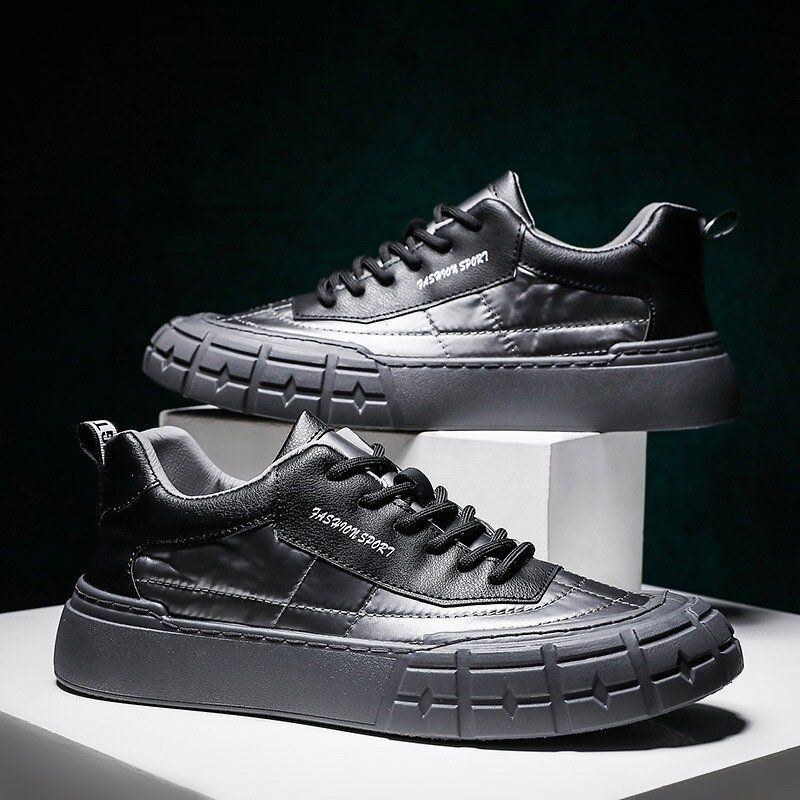 Herre Stilfuld Dun Splejsning Behagelig Rund Tå Varme Afslappede Hofsneakers