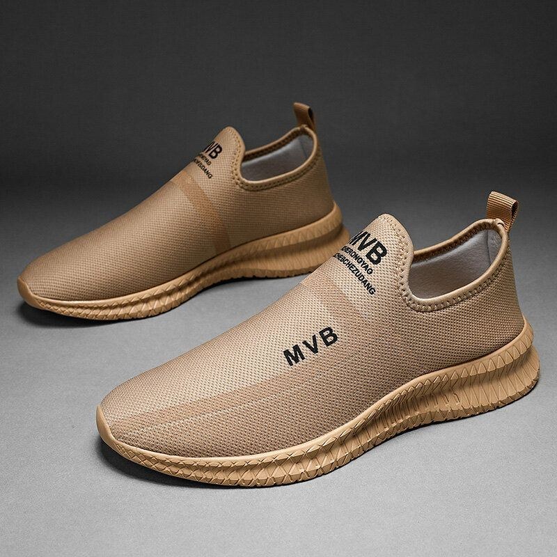 Mænd Åndbar Fluevævet Polstret Blød Bund Behagelig Løb Afslappet Sportssneakers