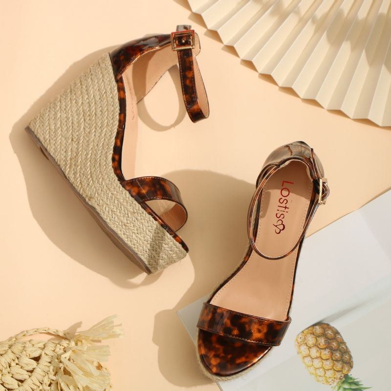 Dame Leopard Print Espadrille Platform Sandaler