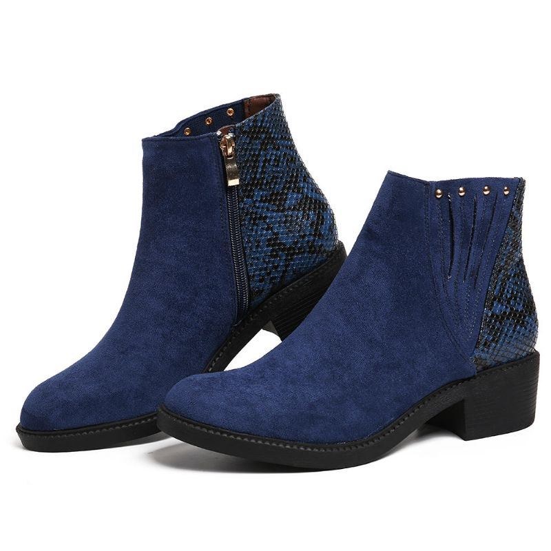 Dame Årer Splejsning Chunky Heel Casual Ankelstøvler
