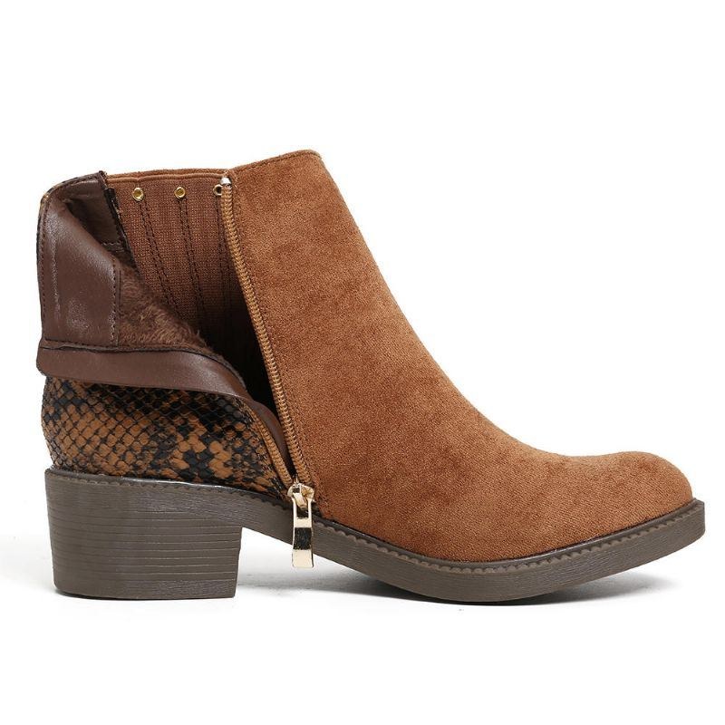 Dame Årer Splejsning Chunky Heel Casual Ankelstøvler