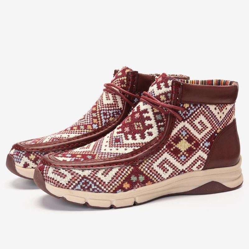 Dame Folkways Casual Stitching Vintage Korte Ankelstøvler
