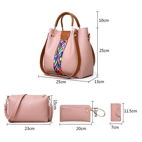 Dame 4 Stk Fritidsspand Taske Håndtaske Crossbody Taske Skuldertaske Clutch Taske Nøgletaske Dame Pung