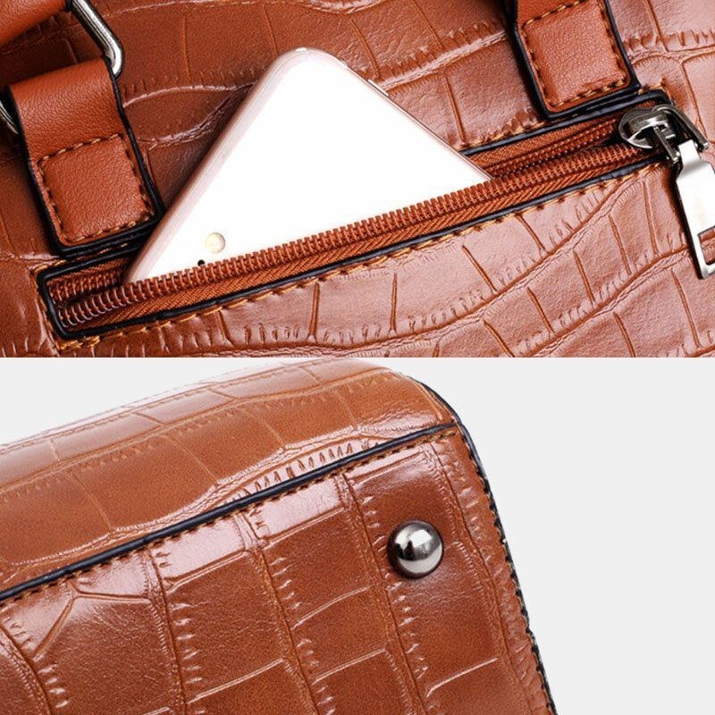 Dame 4 Stk Imiteret Læder Blødt Ensfarvet Jakkesæt Håndtaske Crossbody Taske Clutch Taske Kort Tegnebog