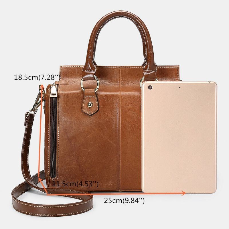 Dame Ægte Læder Multifunktion Crossbody Taske Håndtaske