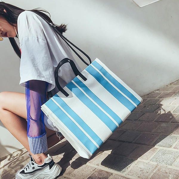 Dame Canvas Leisure Tote Bag Håndtaske Crossbody Taske