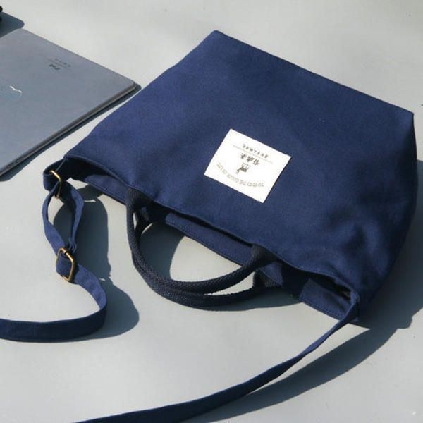 Dame Canvas Solid Casual Dame Shopping Bag Håndtaske Daily Bag