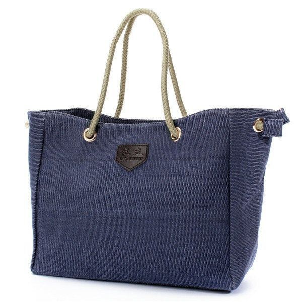 Dame Canvas Tote Tote Tasker Casual Skuldertasker Kapacitet Indkøbstasker
