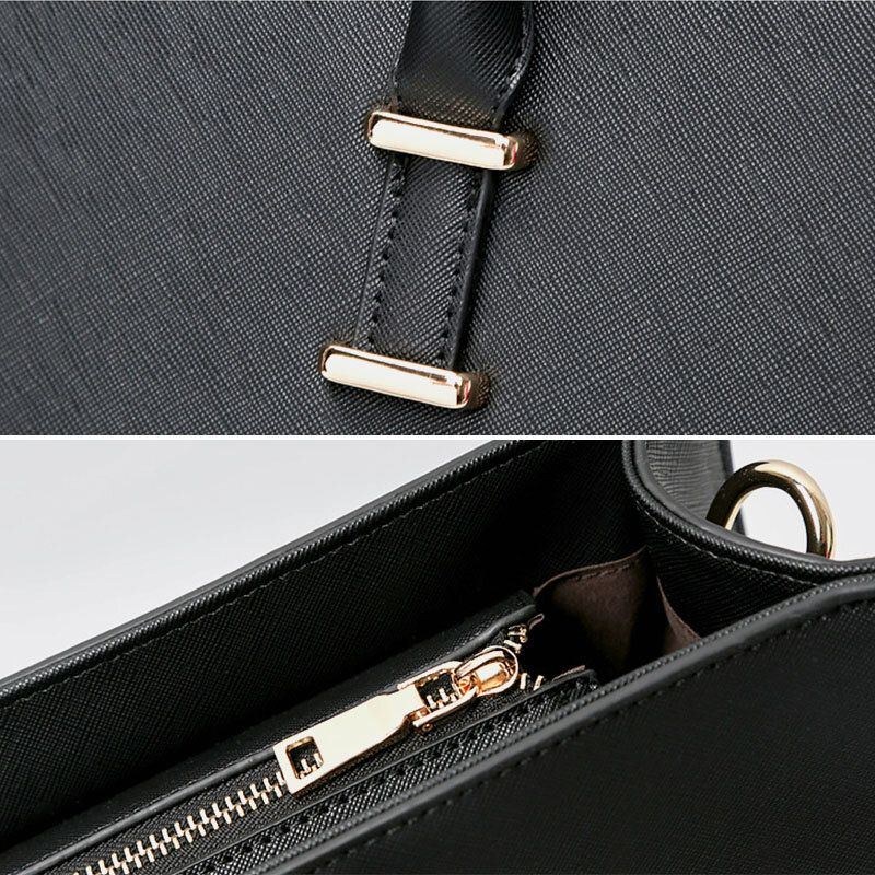 Dame Casual Stor Kapacitet Multi-rums Imiteret Læder Crossbody Taske Håndtaske