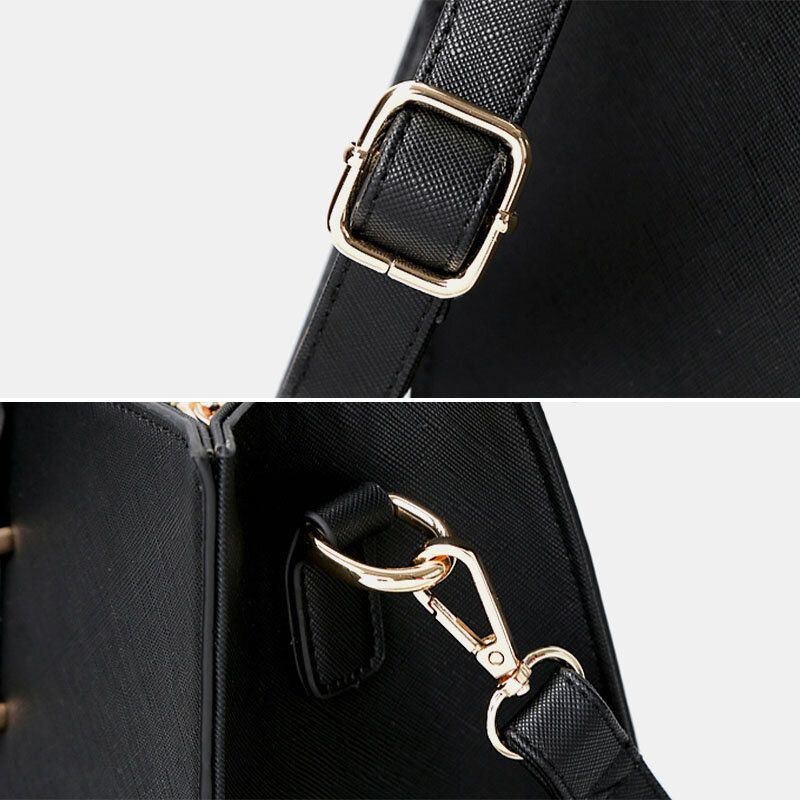 Dame Casual Stor Kapacitet Multi-rums Imiteret Læder Crossbody Taske Håndtaske