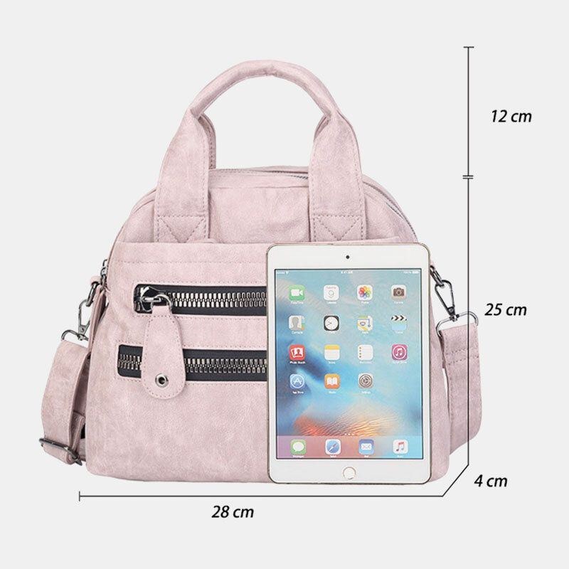 Dame Håndtasker Med Flere Lommer Vandtæt Crossbody Lædertaske