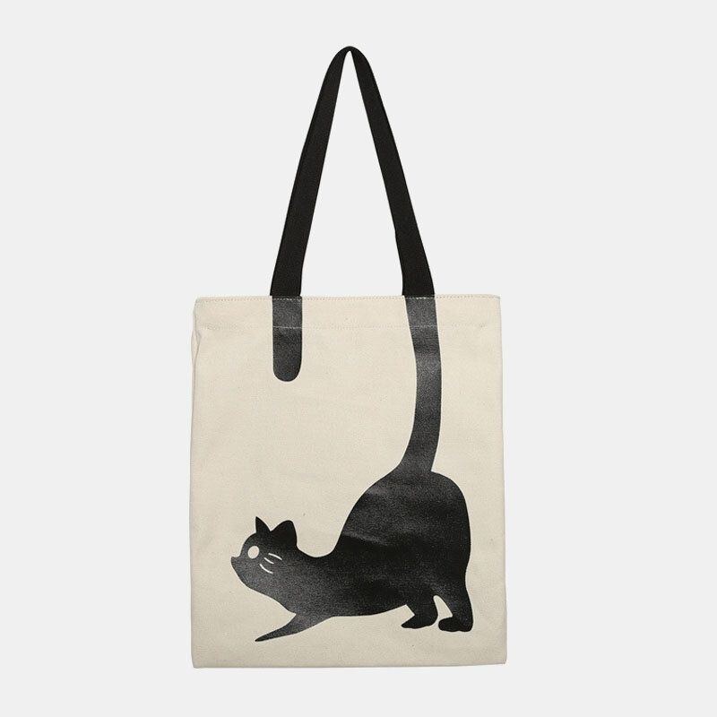 Dame Mode Casual Crossbody Taske Kattemønster Håndtaske Til Date Skole