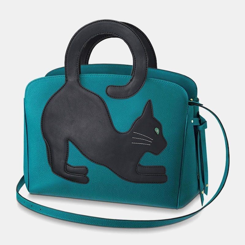 Dame Mode Skønhed Kunstlæder Håndtaske Med Stor Kapacitet Crossbody Taske Skuldertaske Cat Bag
