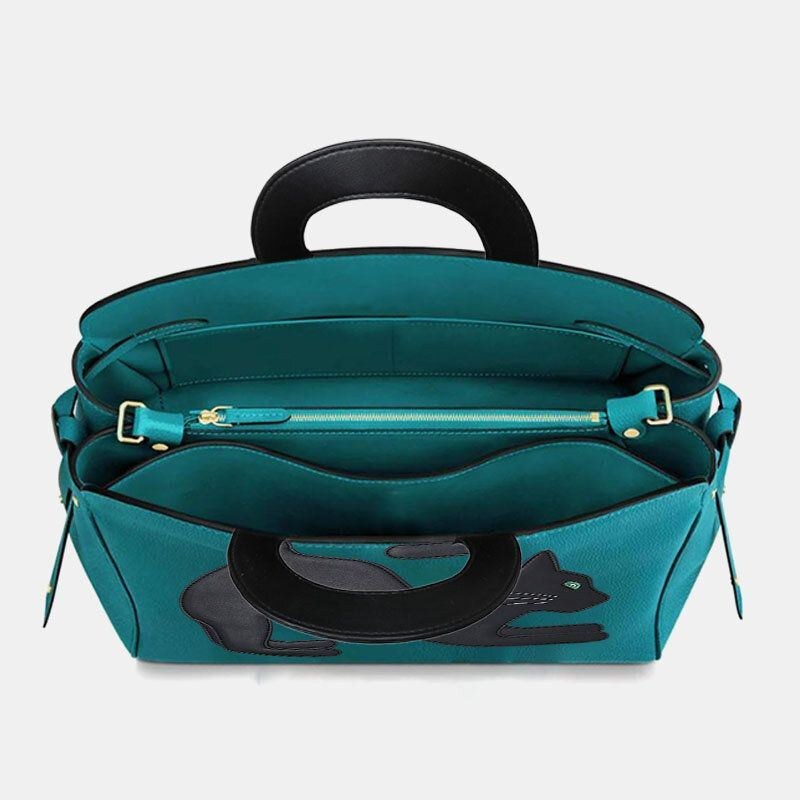 Dame Mode Skønhed Kunstlæder Håndtaske Med Stor Kapacitet Crossbody Taske Skuldertaske Cat Bag