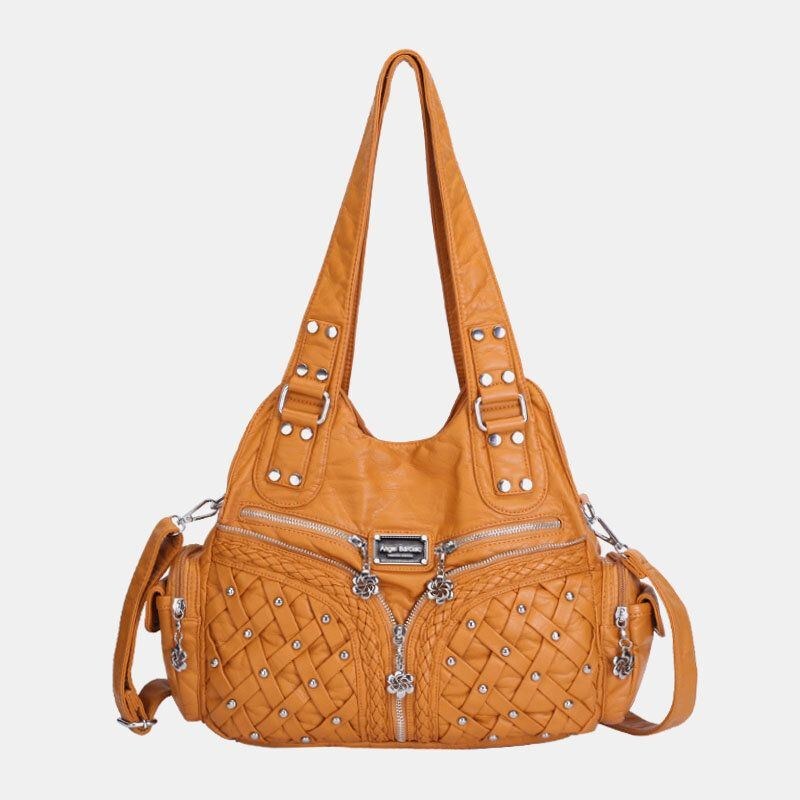 Dame Multi-pocket Vandtæt Vævet Hardware Crossbody Taske Skuldertaske Håndtaske Tote