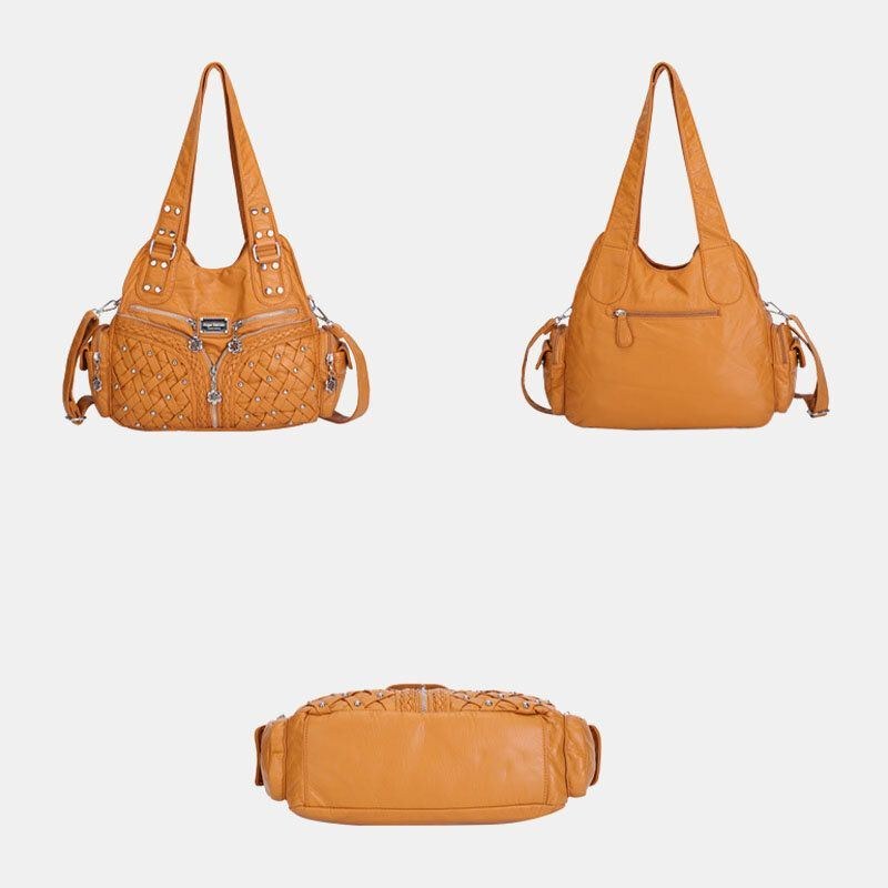 Dame Multi-pocket Vandtæt Vævet Hardware Crossbody Taske Skuldertaske Håndtaske Tote