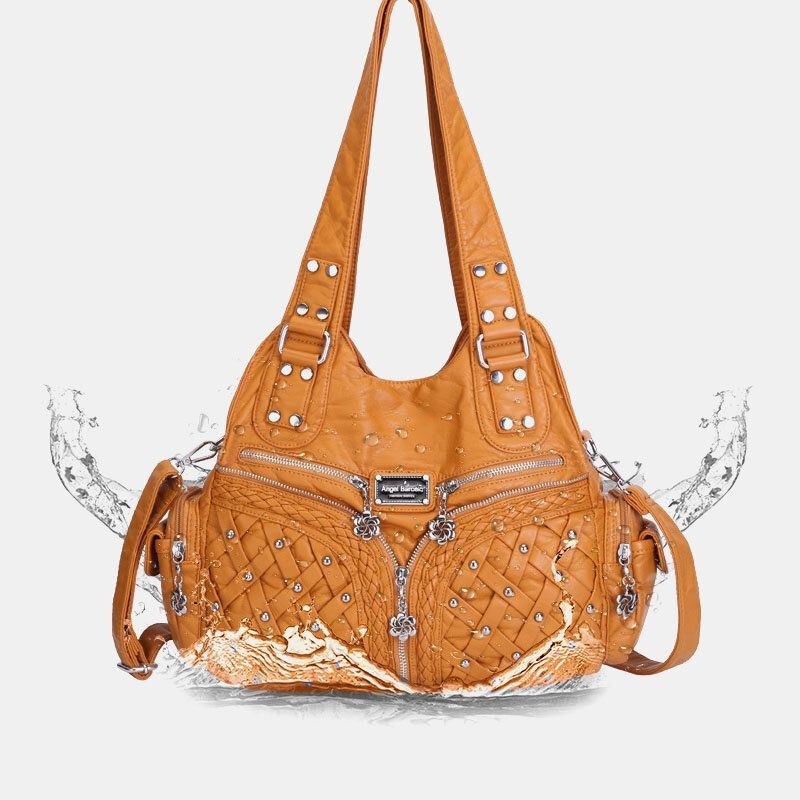 Dame Multi-pocket Vandtæt Vævet Hardware Crossbody Taske Skuldertaske Håndtaske Tote