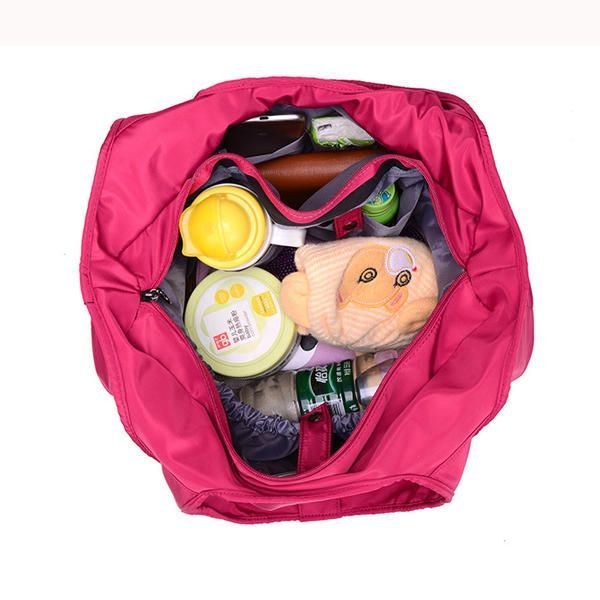 Dame Nylon Håndtaske Solid Tote Bag Multi Pocket Shopping Bag