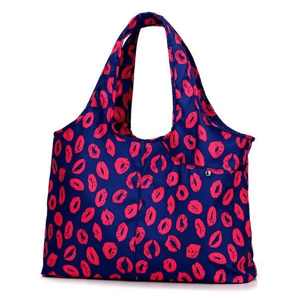 Dame Nylon Håndtaske Solid Tote Bag Multi Pocket Shopping Bag