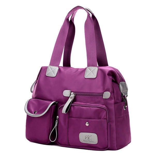 Dame Nylon Letvægts Multi Pocket Håndtasker Med Stor Kapacitet Crossbody Tasker