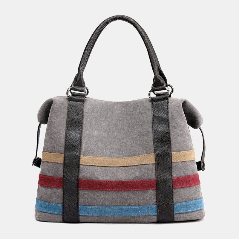 Dame Patchwork Canvas Håndtaske Crossbody Taske