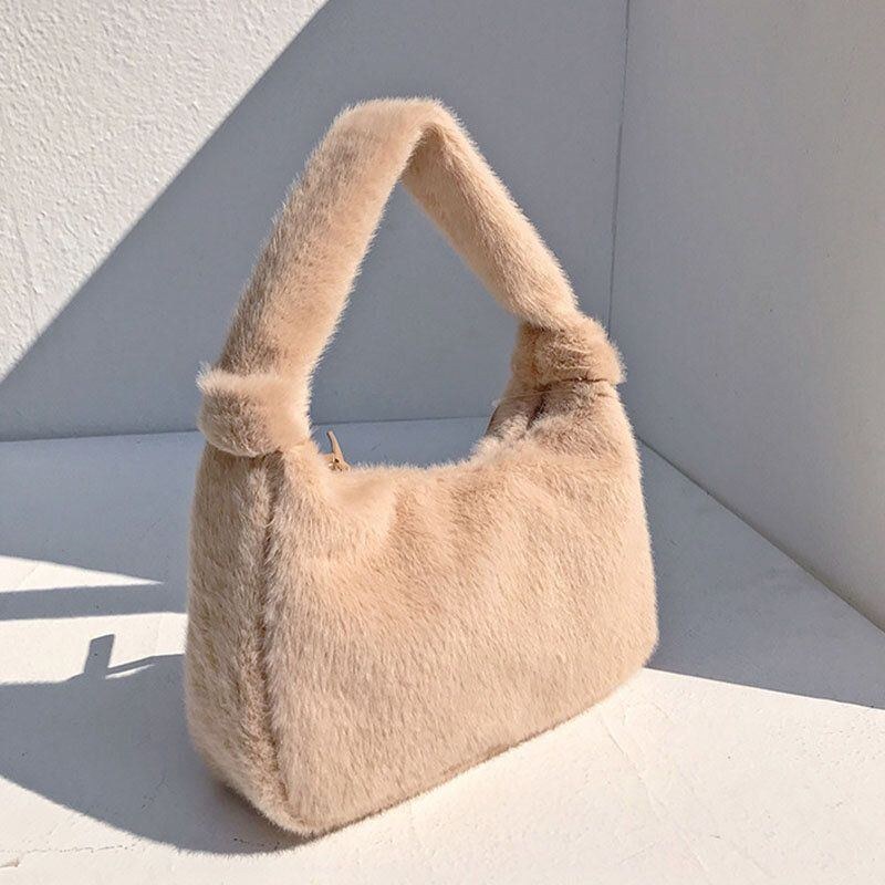 Dame Plys Comfy Casual Underarm Taske Håndtaske Skuldertaske