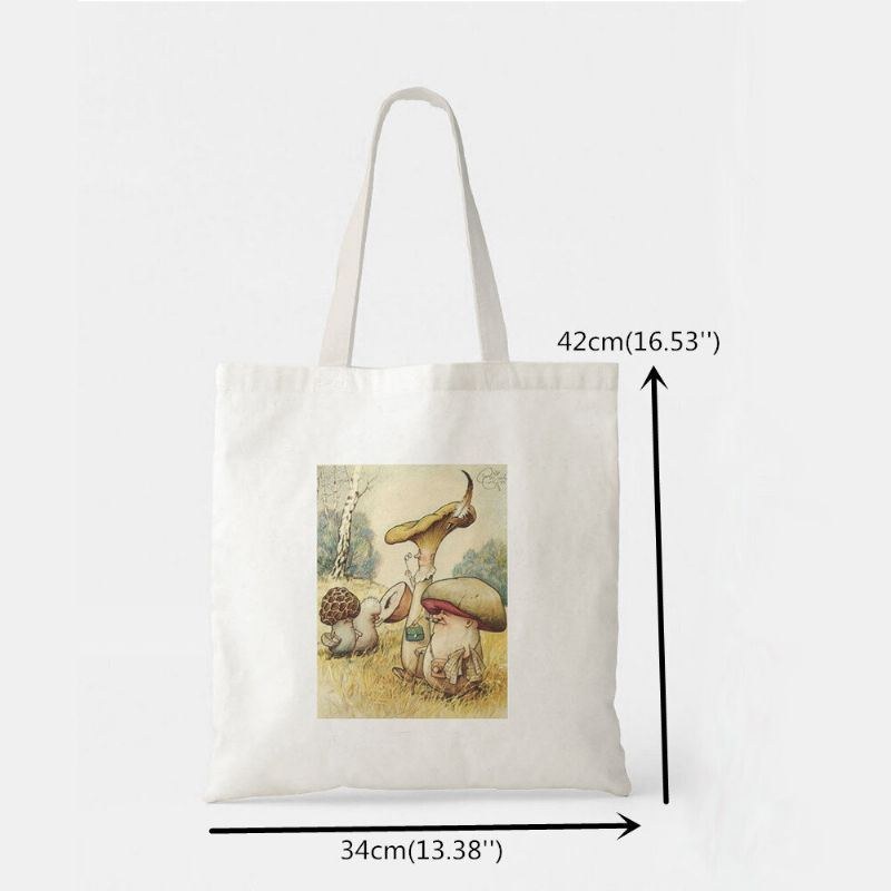 Dame Polyester Tegneserie Svampemønster Print Håndtaske Skuldertaske Tote