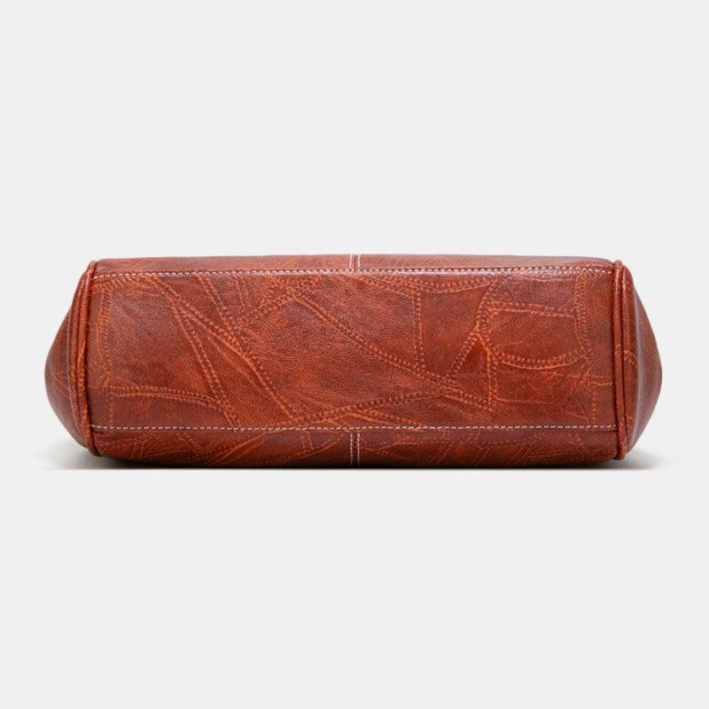 Dame Pu-læder Med Stor Kapacitet Vintage-lås-håndtaske Crossbody-taske Satcheltaske