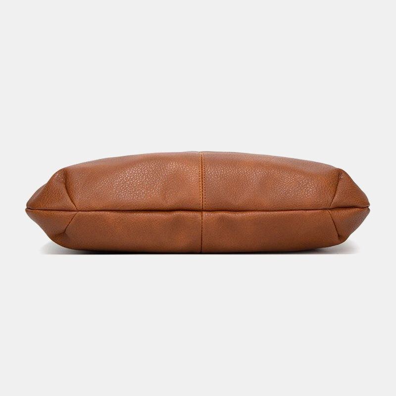 Dame Pu-læder Med Stor Kapacitet Vintage Skuldertaske Håndtaske Tote