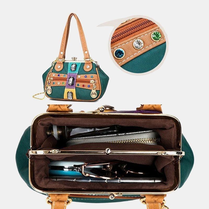 Dame Pu Læder Vandtæt Kraniet Kæder Skuldertaske Håndtaske Crossbody Taske