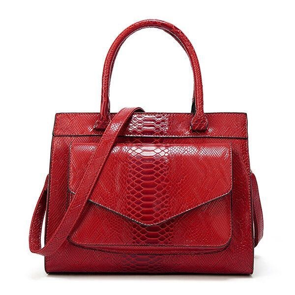 Dame Slangemønster Mulepose Casual Crossbody Taske Med Stor Kapacitet Håndtaske