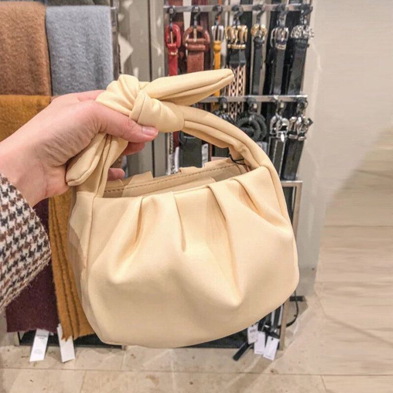 Dame Sløjfe Pouch Solid Casual Håndtaske Skuldertaske