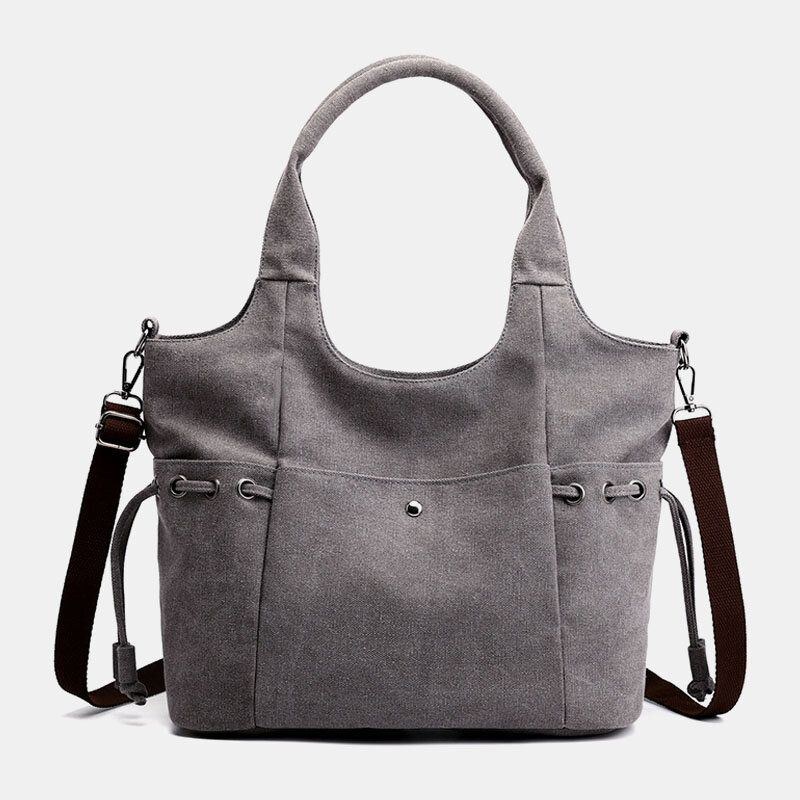 Dame Stor Kapacitet Lærred Håndtaske Skuldertaske Crossbody Taske Til Shopping Udendørs