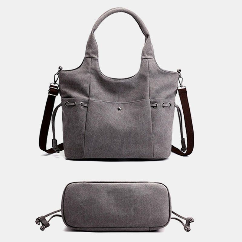 Dame Stor Kapacitet Lærred Håndtaske Skuldertaske Crossbody Taske Til Shopping Udendørs