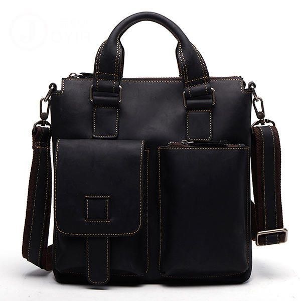 Herre Ægte Læder Retro Håndtaske Crossbody Taske Casual Business Skuldertaske Dokumentmappe