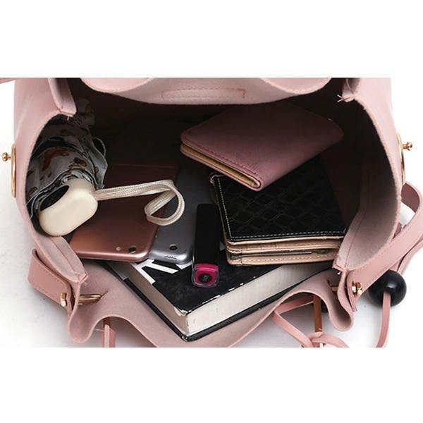 Herre Kvinder Imiteret Læder I Tre Dele Sæt Kvast Håndtaske Crossbody Taske Clutch Taske
