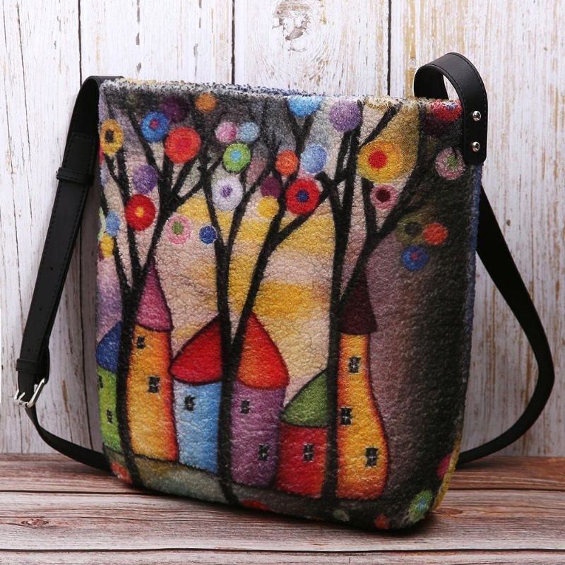 Herre Kvinder Special Farverig Diy Lamme Hårtaske Crossbody Taske Til Daglig Udendørs