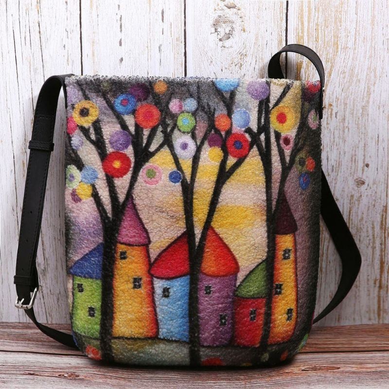 Herre Kvinder Special Farverig Diy Lamme Hårtaske Crossbody Taske Til Daglig Udendørs