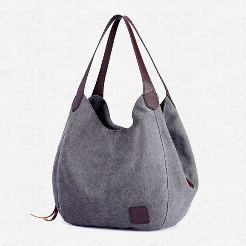 Herre Kvinder Vintage Dame Stor Lærredshåndtaske Rejse Skuldertaske Casual Tote