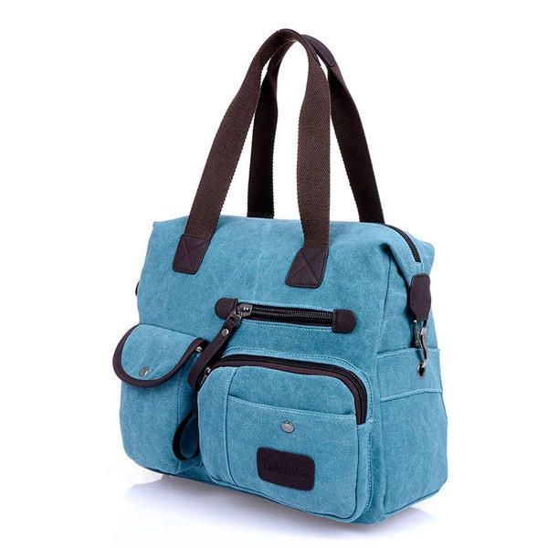 Herre Kvinder Vintage Lærredstaske Skulder Messenger Håndtaske