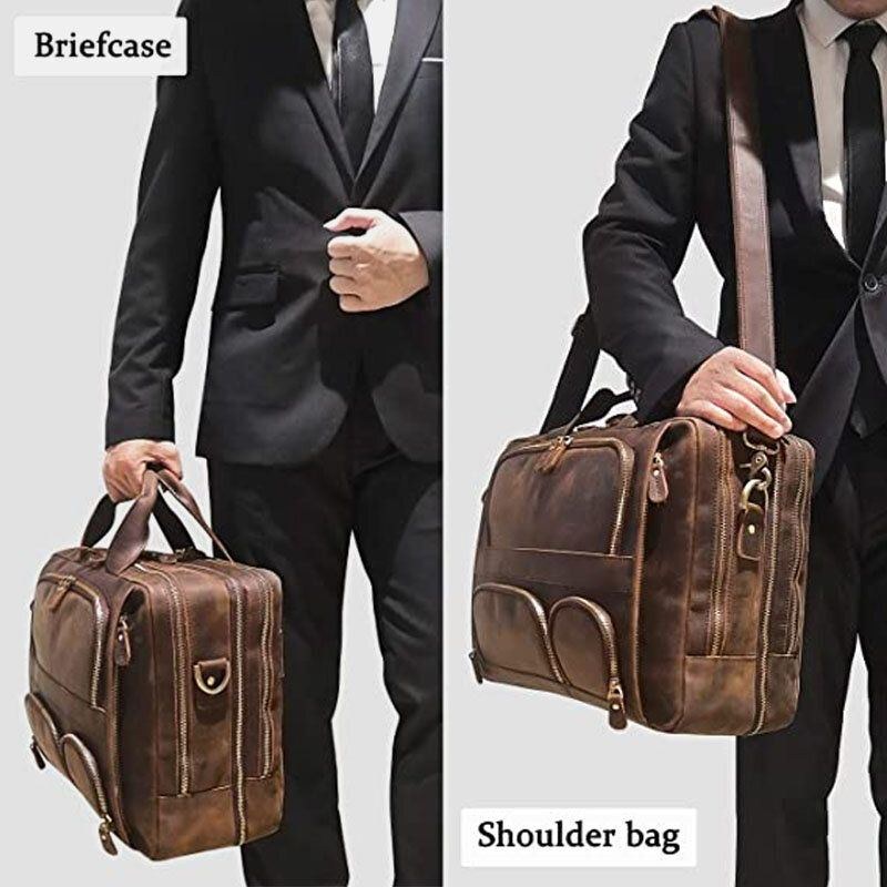 Herre Multifunktion Multi-lomme Vandtæt 15.6 Tommer Bærbar Taske Dokumentmappe Business Håndtaske Crossbody Taske Lærertaske