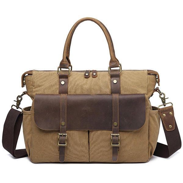 Herre Udendørs Rejsehåndtaske Vintage Crossbody Skuldertaske Lærred Designertaske