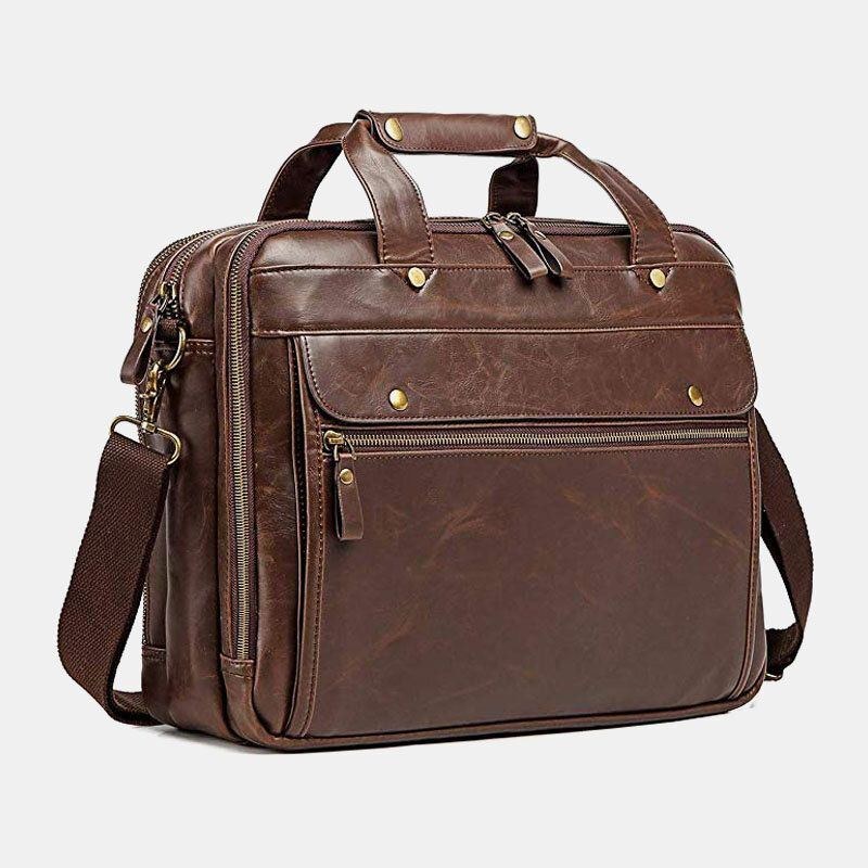 Herre Vintage Multi-pocket Messenger Bag Håndtaske Crossbody Taske Til Erhvervslivet