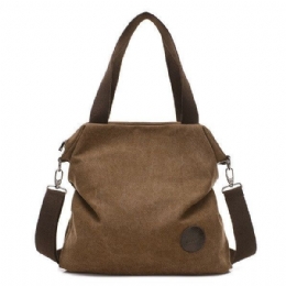 Skuldertasker I Lærred Til Kvinder Til Mænd Vintage Tote-håndtasker Kapacitet Shopping Crossbody-tasker