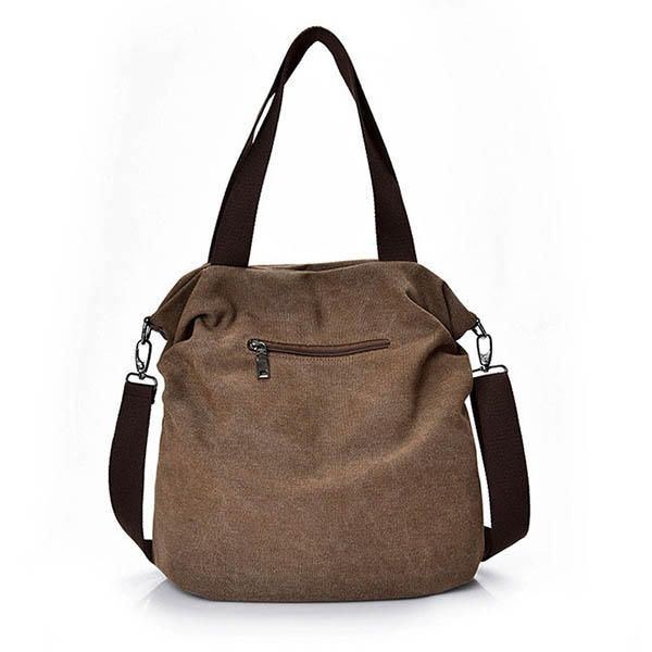 Skuldertasker I Lærred Til Kvinder Til Mænd Vintage Tote-håndtasker Kapacitet Shopping Crossbody-tasker