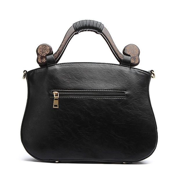 Vintage Fashion Pu Læder Rose Dekorativ Håndtaske Crossbody Taske Til Kvinder