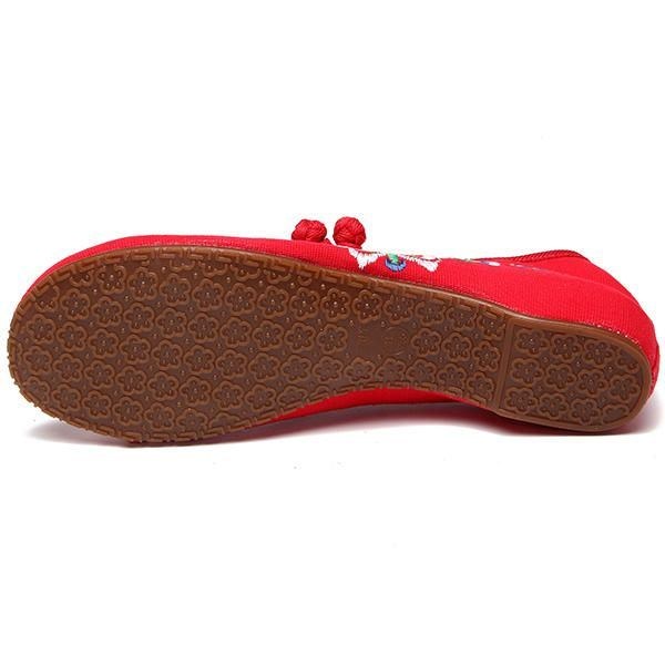 Blomsterbroderede Slip On Retro Flat Loafers Til Kvinder
