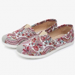Dame Blødt Mønster Klud Slip On Flat Loafers