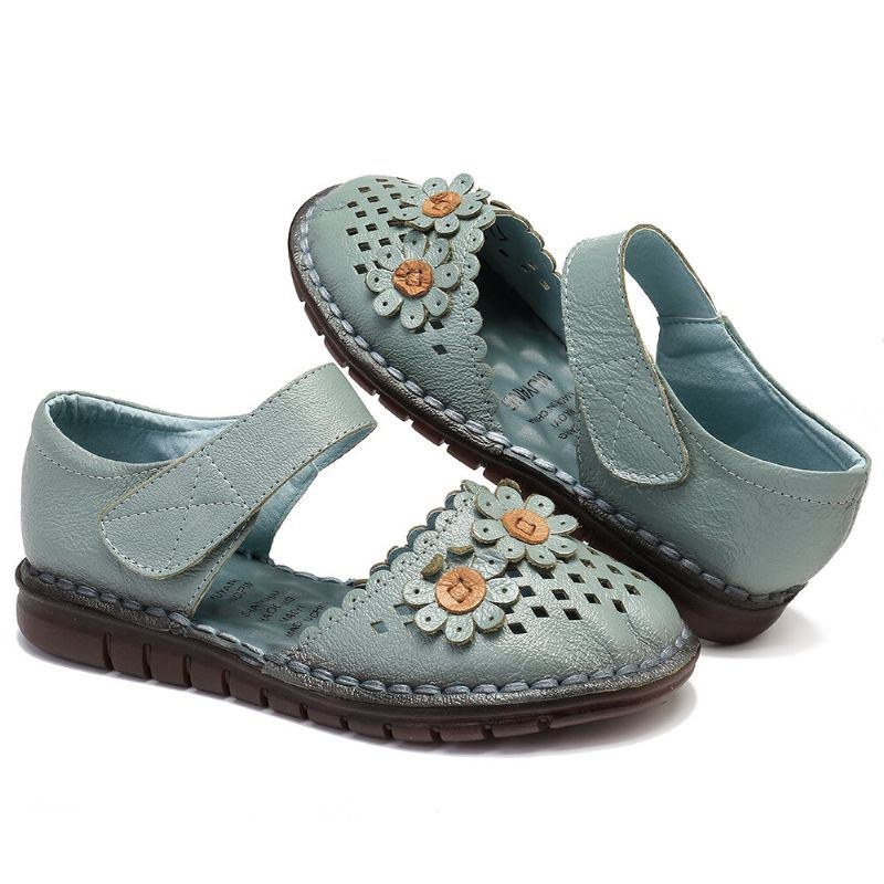 Dame Blomster Decor Hollow Comfy Krogløkke Casual Flats