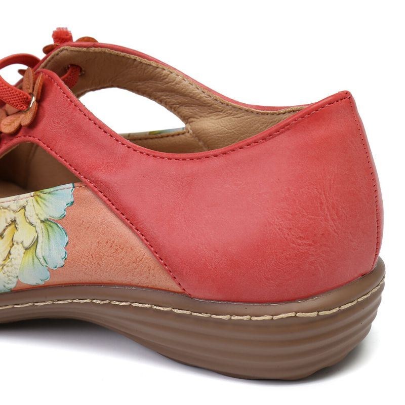 Dame-blomstermønster Elastikbånd Rundt Tåsplejsning Retro Casual Flats